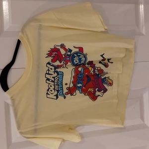 Cropped kool-aid shirt, size small, yellow, bought from forever 21